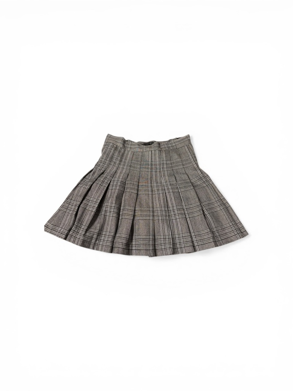 Women's Plaid Pleated Mini Skirt - Gray